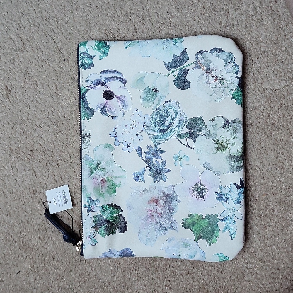 Large Floral Pouch With Keyring From Indigo, New With Tags